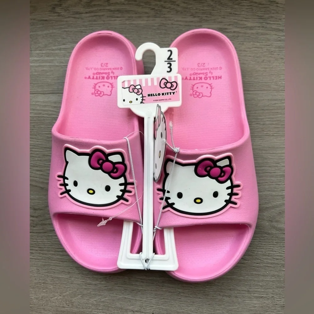 Sanrio Hello Kitty Pink Slide Sandals for Kids size 2/3